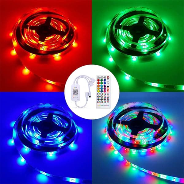 DC5-24V Bluetooth LED-kontroller+40-tasters fjernkontroll APP-kontroll og musikk-synkronisering RGB IR RF for 50