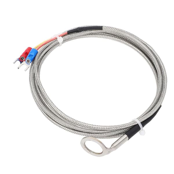K-typ temperatursensor termoelement rostfritt stål för bilmotor CHT-mätning med 14 mm ID-bricka 2m