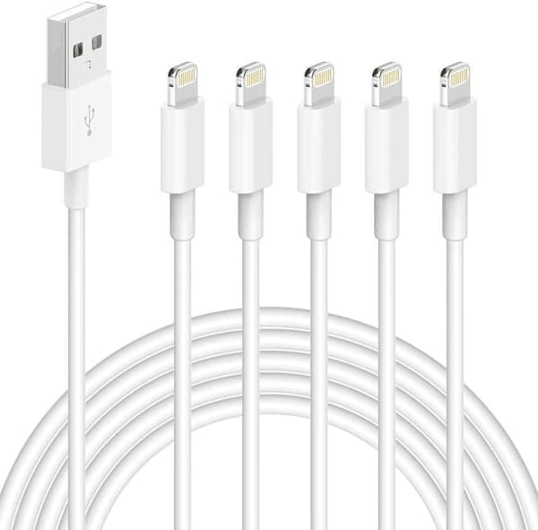 [zd]5X Lightning USB-kaapeli Applelle iPhonelle, iPadille 1m White white