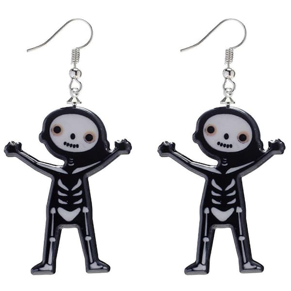 Halloween Dingleøreringe Sæt Kvinder Græskar Skelet Spøgelse Vedhæng Ørestikker[zd] cheer skeleton