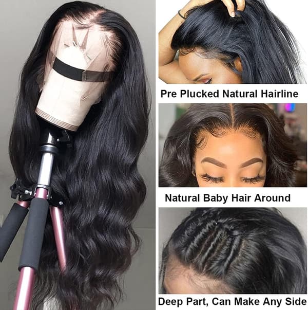 Brasiliansk människohår peruk Body Wave Lace Front peruk, 13x4 Lace peruk