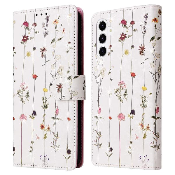 Samsung Galaxy S26 Plus Fodral RFID Läder Små Blommor 87
