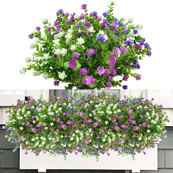 [zd]6 stk Utendørs Kunstige Blomster UV-Bestandig Plast Kunstig