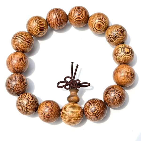 15 mm trä Tibet Buddha buddhistiska bönepärlor armband Mala Bang Brow Brown one size