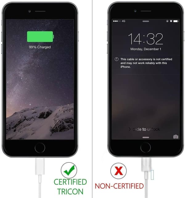 [zd]5X Lightning USB-kaapeli Applelle iPhonelle, iPadille 1m White white