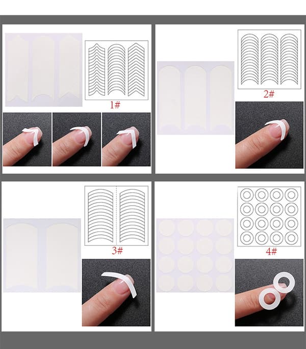 [zd]24 design franske neglestensilstickers, 24 ark