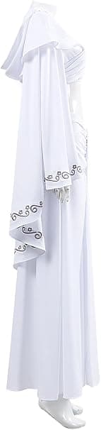 Star Wars Vit Maxiklänning Set Amidala Cosplay Kostym Topp Cape Kjol Jedi Halloween Kostym (L) L