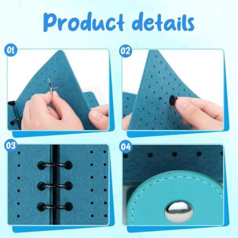 Pages Emalje Pin Display-stativ, Filt Pin Display-mappe, Pin-samlebrett, med PVC-deksel, holder opptil 350 pins