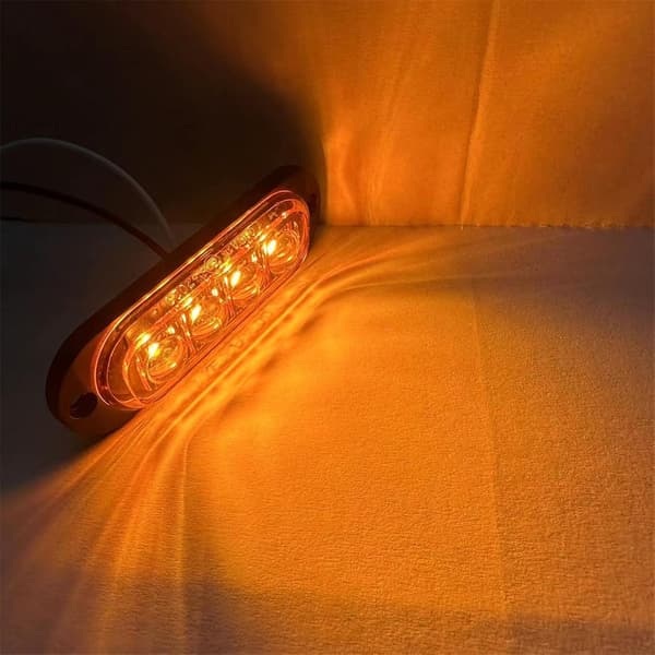 10X 4 LED Sidemarkeringslys 12/24V LED Positionslys Trailerlampe 3000K Advarselslys Til Lastbil RV Campingvogn