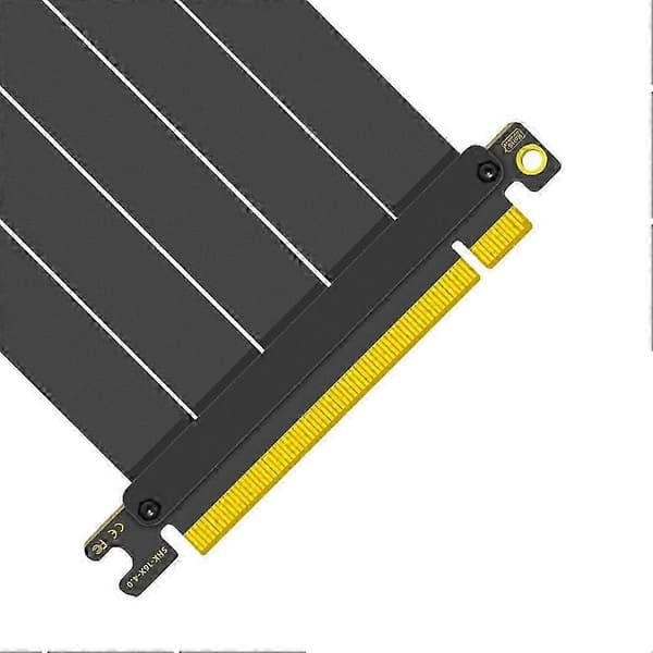 PCIe 4.0 X16 Riser-kaapeli - Nopea joustava GPU-jatkokaapeli 90 asteen sovittimella, RTX4090, RTX4080, RX7900XTX, A Musta Black 35Cm