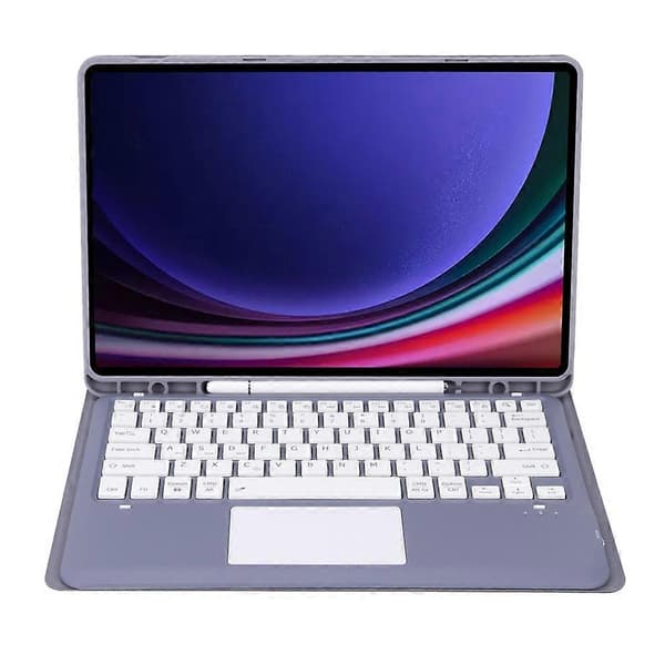 För Samsung Galaxy Tab S10+(Plus)/ S9 FE+(Plus)/ S9+(Plus) 12.4" X610/ X616 Bluetooth-tangentbord med pekplatta, pennfack, surfplattafodral Purple