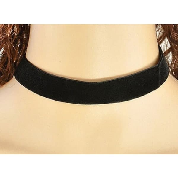 [zd]Choker Musta Samettikaulakoru 2 cm