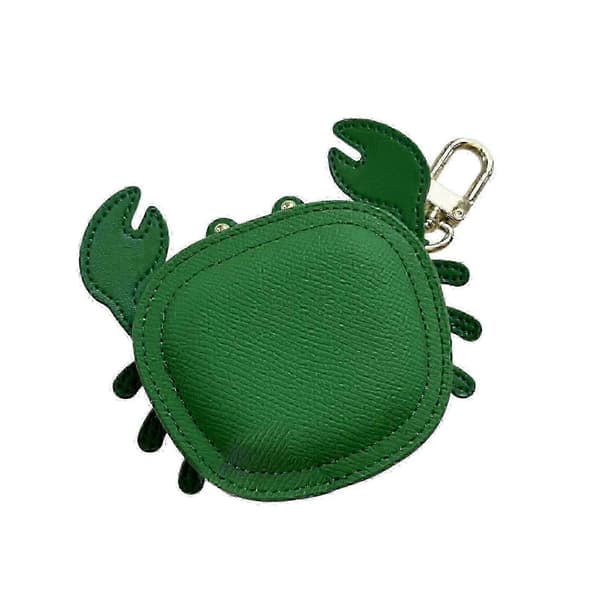 Elegant Krabbe Møntholder Nøglering PU Læder Gul Green