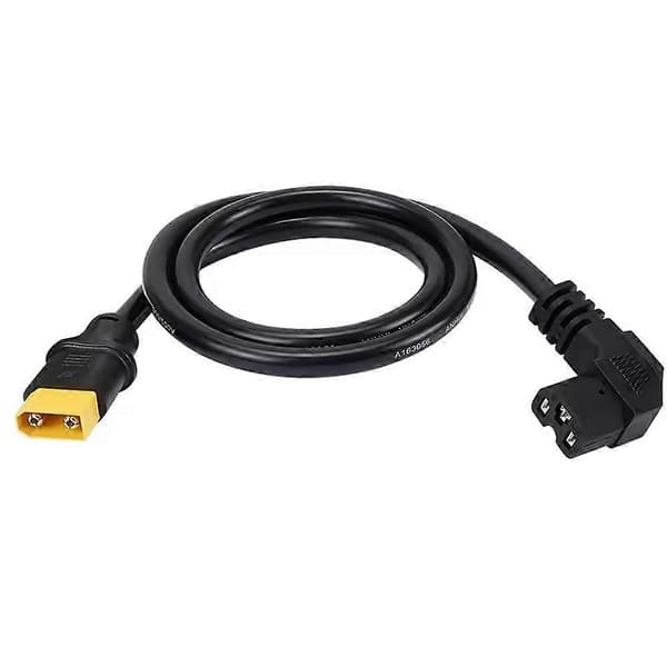 XT60 ladekabel til motorcykelbatteri, hanstik til 3-benet vinklet forlængerkabelstik Sort Black Xt60 male