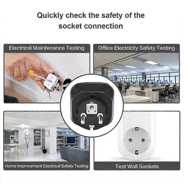 AST01 Stikkontakttester, GFCI Strømuttakstester Automatisk Elektrisk Kretsdetektor (220V EU-plugg)