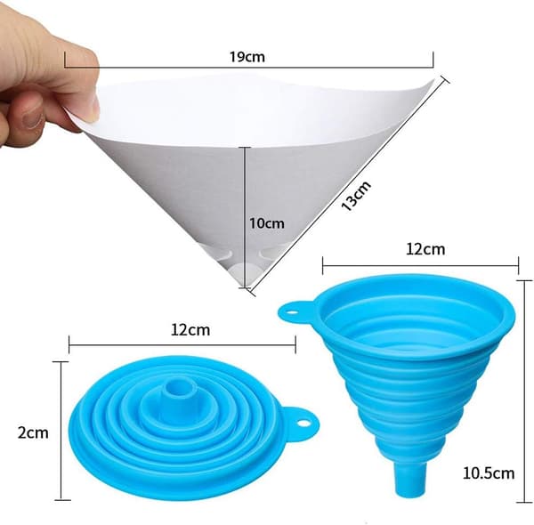 [zd]100 st. färgfilter med silikontratt, koniskt nylonpapper