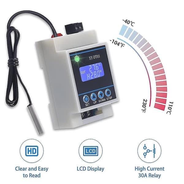 [zd]XY-DT01 Digital Temperaturregulator -40-110c Digital - Digital Termostat med LCD-display og W