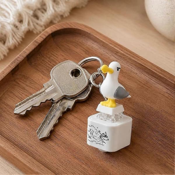 6 stk til Seagull Button Nøglering Genopladelig Lydknap Tastaturklikker Fidgetlegetøj Stressreducerende Lydmaskine Random