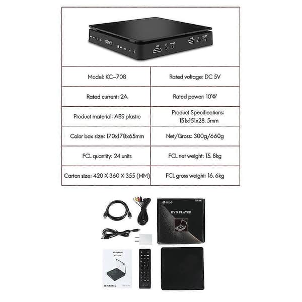 Hjemme DVD HD Video Spiller Barn VCD Spiller Mini CD Spiller DVD Spiller EU Plugg