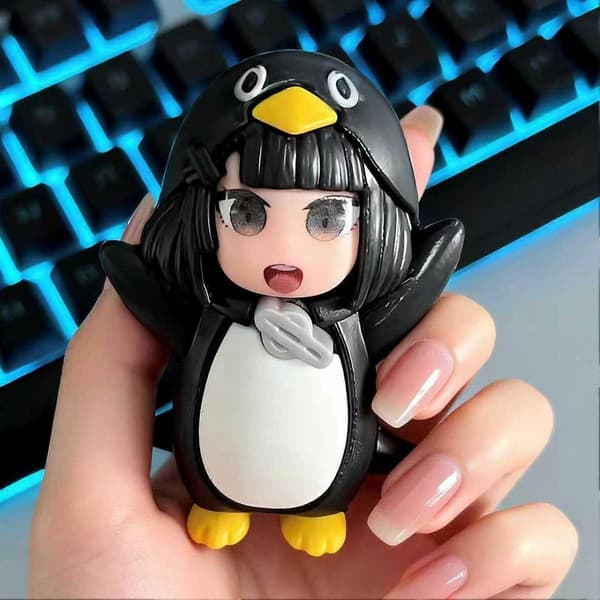 Minipingvinskulptur Dekorativ present för barnsamlare Penguin