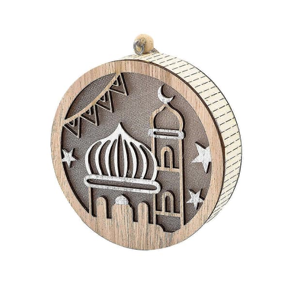 Eid Håndverk Nattlys, DIY Ramadan Mubarak Lys 3D Tre LED Lysdekorasjon