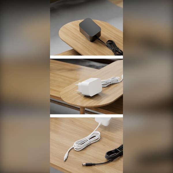 12V 1A EU-stik AC/DC-adapter 5.5x2.1mm - AC-strømforsyning til routere, CCTV-systemer og LED-strips, kompakt til installation Hvid White 96