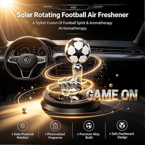 Bilinstrumentbräda Luftfräschare, Solroterande Fotboll Bil Luftfräschare & Aromaterapi Diffuser, Fotbollsprydnad För Frisk Doft Luftrenare Style e