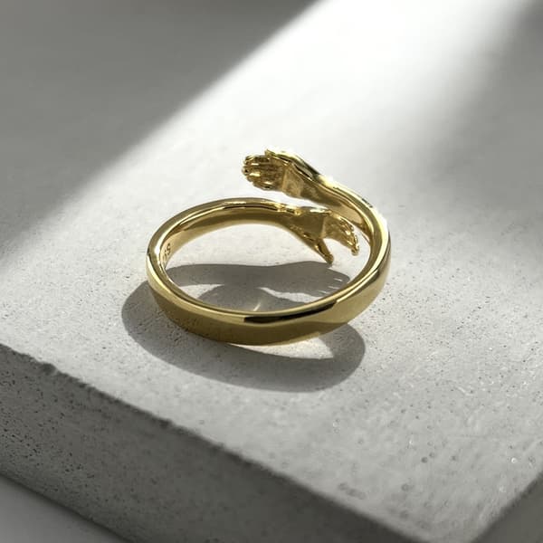 Gull, klemring personlighet Kreativ ring par av klemring, sett med 2