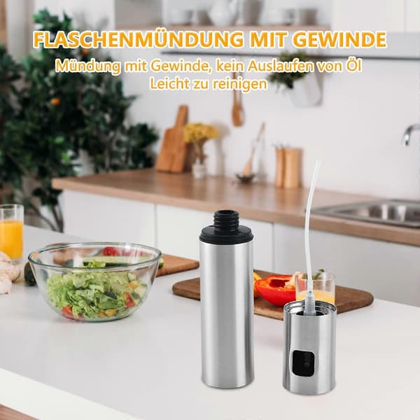 [zd]Olieforstøver Madolie Sprayflaske Rustfrit Stål Oliedispenser Forstøver Madlavningsgrill Olieforstøver (100ML)