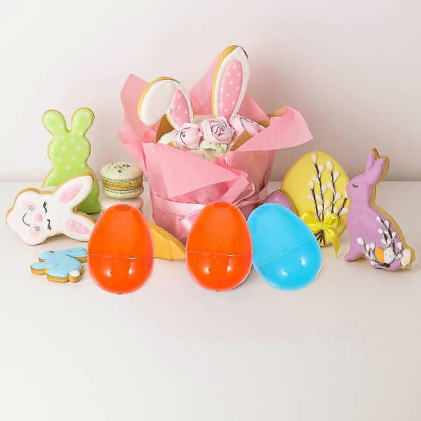 12 stk. plastikk eggpynt, lette påskeegg, hjemmesceneegg, pyntegjenstander