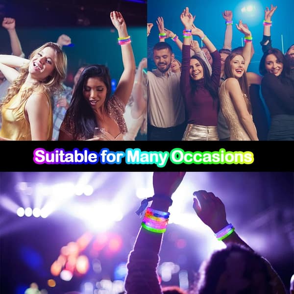 16-pakning LED-armbånd, lysende LED-armbånd, festtilbehør, blinkende lysarmbånd leker tilbehør