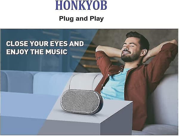 [zd]Honkyob USB Mini Højttaler Computer Højttaler Drevet Stereo Multimediehøjttaler til Notebook Laptop PC (Sort)