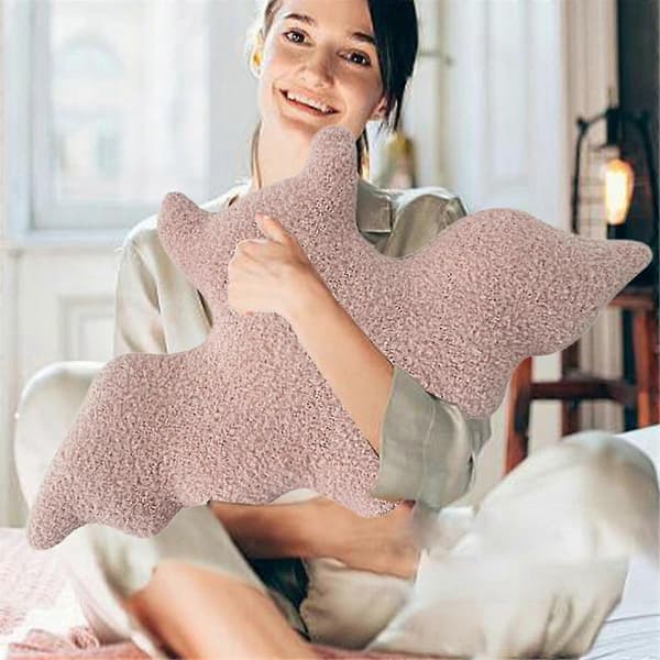 Halloween Bat Plush Pillow Bat Modeling Pillow Halloween Gothic Bat Plush Pillow Pink