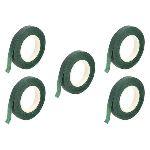 Grøn blomstertape til buketstilk-indpakning 5 ruller blomstertape