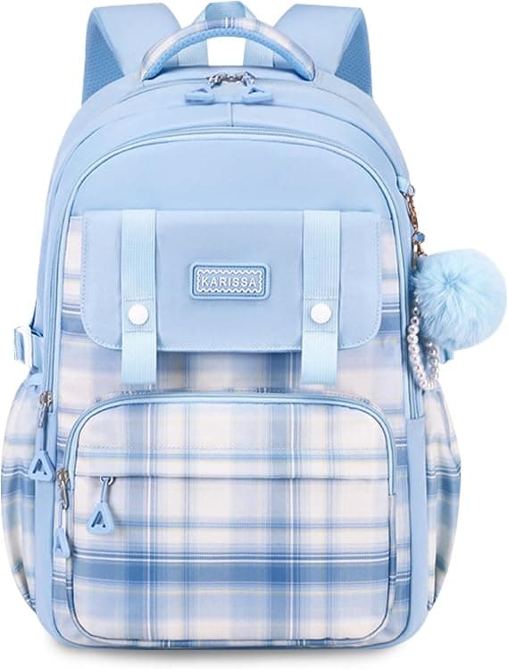 Mode skolväska tonåring skolväska flicka pojke skolväska ryggsäck färgblockerande dagsäck blå blue
