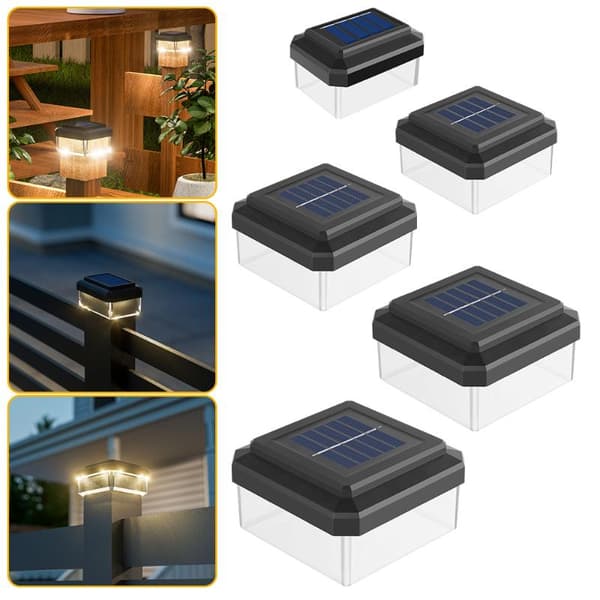 [zd]1 stk. Solar LED-stolpehættelys IP65 Vandtæt Solar Hegn 10X10cm
