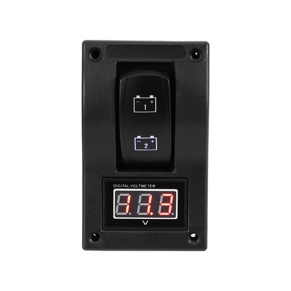 12V DC Marine Båt Voltmeter LED Dobbelt Batteri Testpanel Vippebryter PÅ AV PÅ