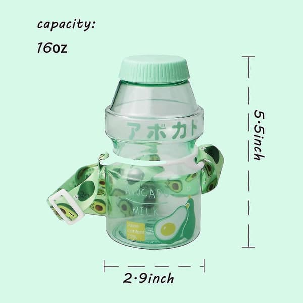 Muovinen hedelmämehuvesipullo maitokartonki ravistinpullo, 16oz/480ml läpinäkyvä