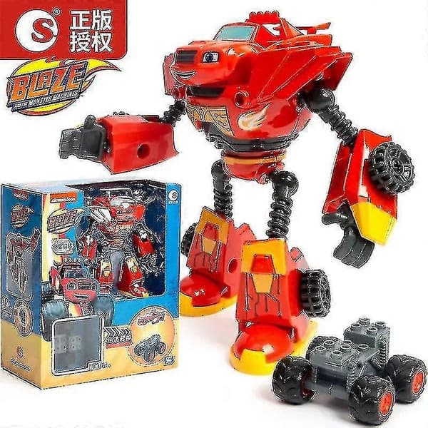 Deformert Robotbil Leke Actionfigur Modell Leker for Barn Julegaver - Blaze Monster Machines Anime 4