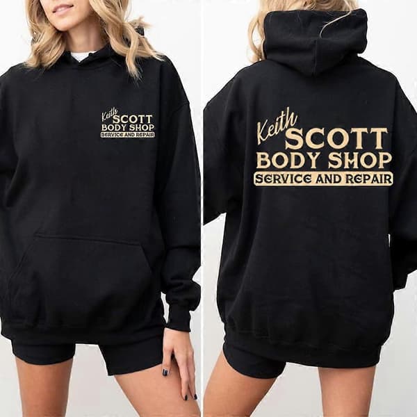 Keith Scott Body Shop Hettegenser One Tree Hill Hettegenser Ravens Basketball Genser 2-sidig Trykk Lucas Nathan Scott Hettegensere grå gray S