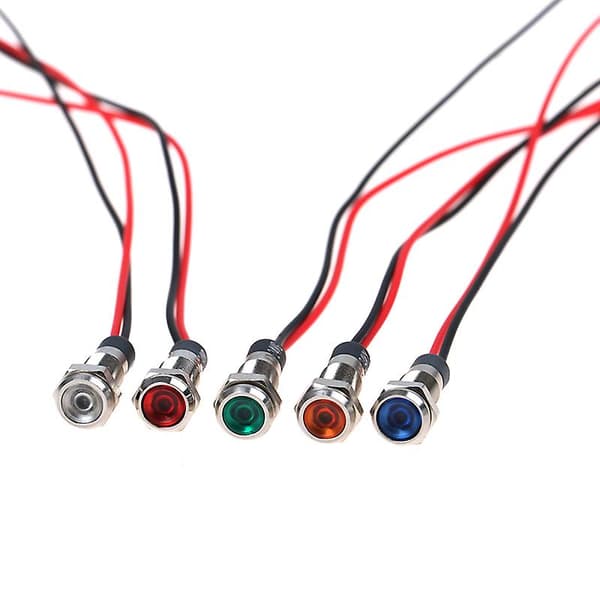 5x Bil Båt 12v-24v 6mm LED Indikatorlys Dashbord Panel Advarselslampe Shytmv