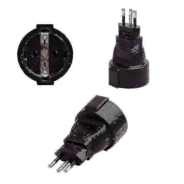 Sveitsisk 3-pins strømadapter, 16A 250V hann til hunn EU-standard