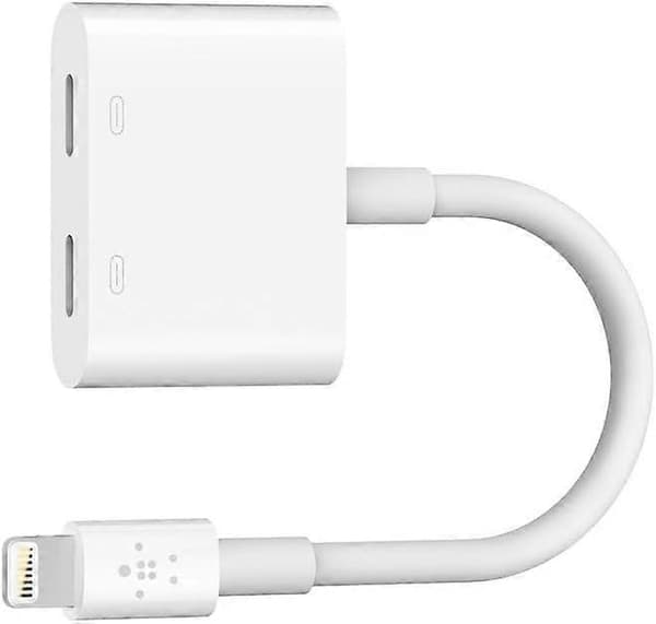 2026 Seneste Model Lightning Audio + Opladning Rockstar, iPhone Lightning Audio Adapter - Hvid Lightning[zd]