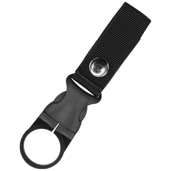 Vandflaskeholder Clip Karabinhage med Sikker Krog, Justerbar Nylon til Vandring Camping Sort