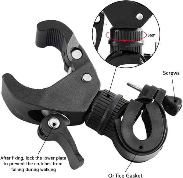 [zd]2-pakke stokkeholder for rullator, rullator, stol - Universelt tilbehør