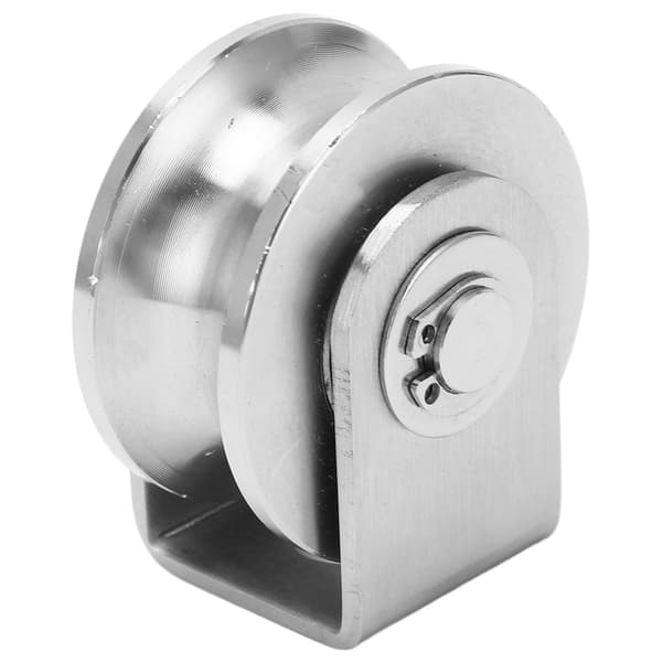 U-formet sporhjul i rustfrit stål til skydelåger, industrivogne, 48 mm diameter 0.3
