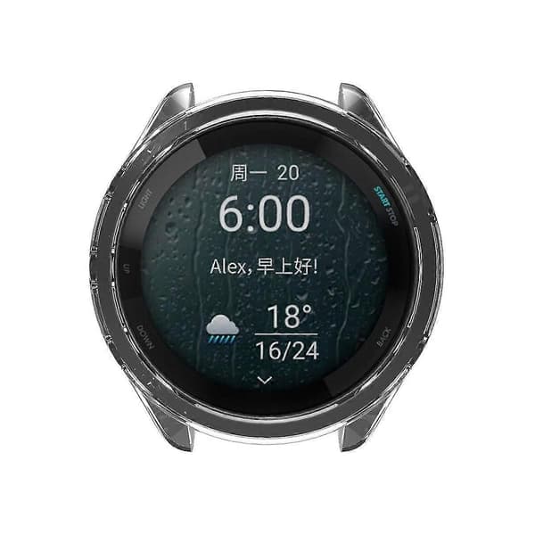 För Garmin Forerunner 965 TPU Klockfodral Ram Anti-rep Transparent Halvkroppsskydd Style E Garmin Forerunner 965 Purple