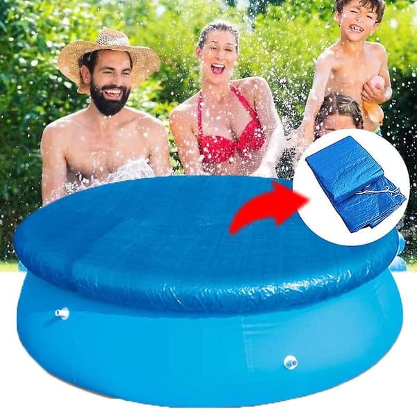 183 cm runt poolskydd med elastiskt band, poolpresenning, vindtätt, regntätt, dammtätt poolskydd, snabb installation