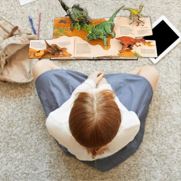 3D Encyclopedia Prehistorica Dinosaurs, Morsom Dinosaur Encyclopedia 3D Bilde Pop-Up Bok Bursdagsgave Kompatibel med Barn 2pcs