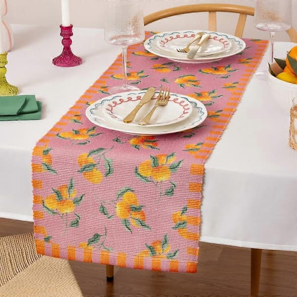Appelsiner Bordløper 220 cm x 35 cm Rosa